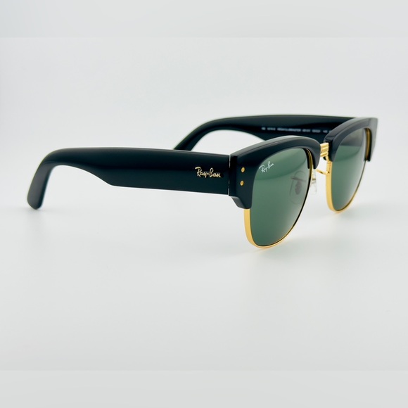 Ray-Ban Mega ClubMaster Sunglasses RB0316S Acetate Black Frame Green Lenses New! - Picture 6 of 12